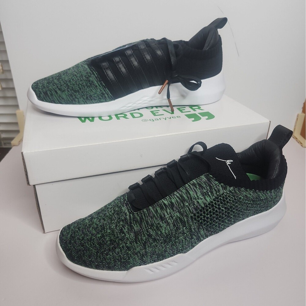 Men K-Swiss X Gary Vee Gen-K Icon Knit Black Kelly Green Size 10 1/2 NIB